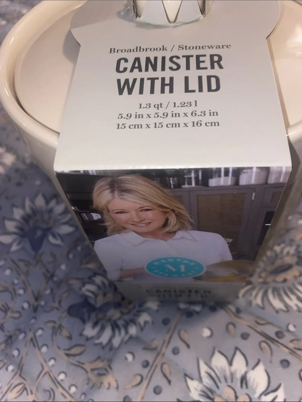 New!! Martha Stewart Broadbrook Stoneware Canisters in Cream (Set of 2)